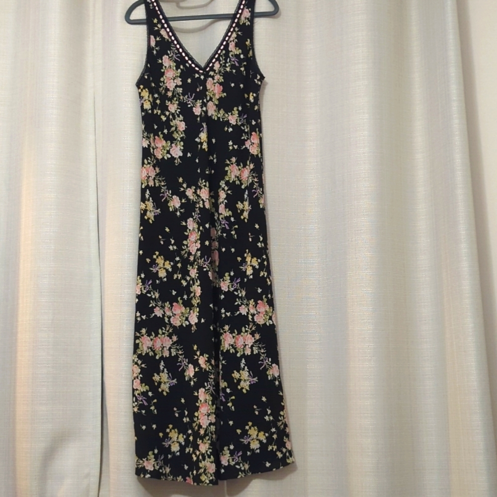 Oscar De La Renta vintage floral slip dress/ gown, size Small